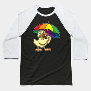Duck with Umbrella Baseball T-Shirt